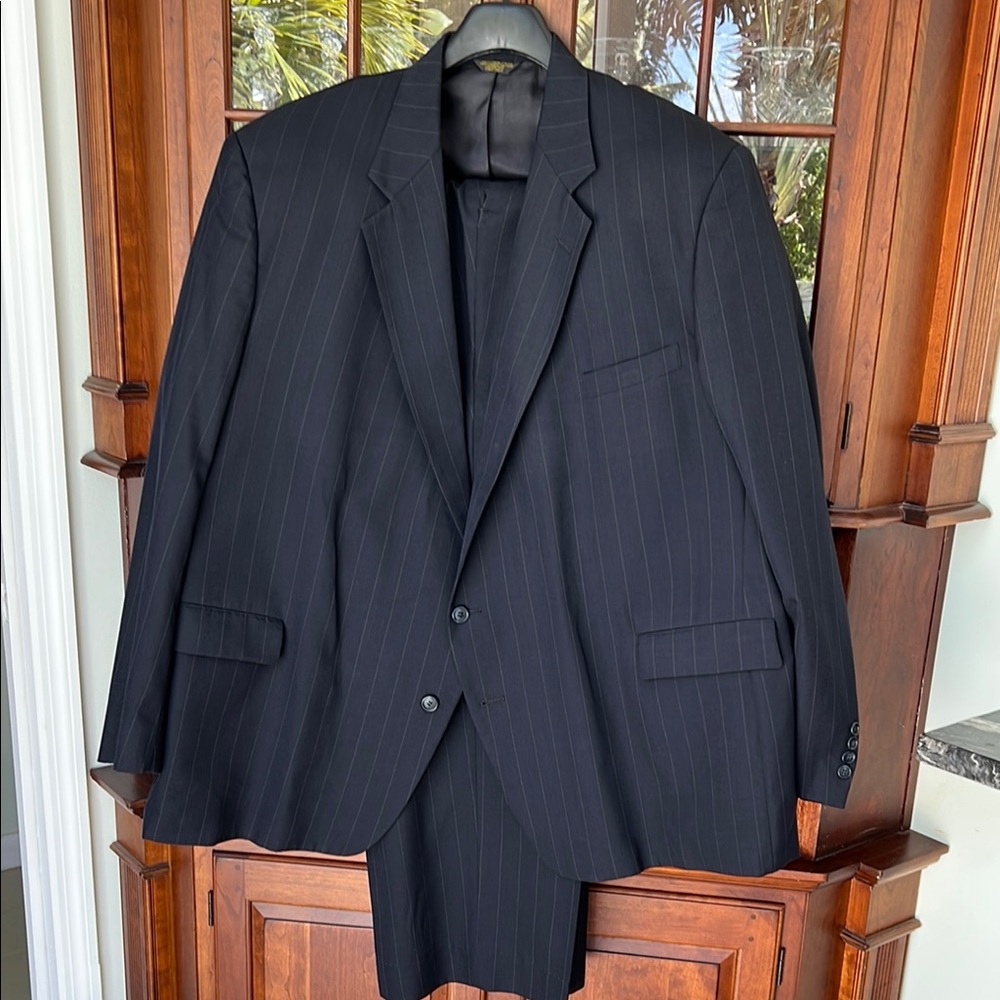 Men's Black Pinstripe Suit